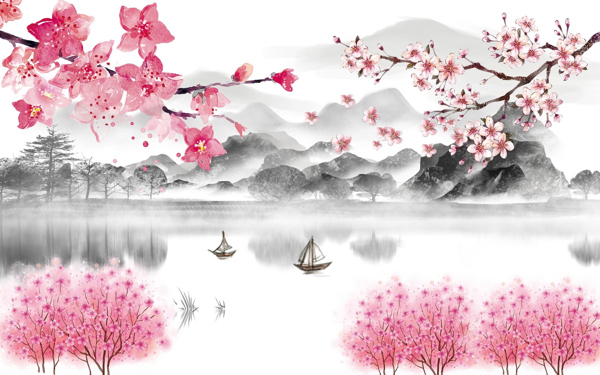 Фреска Лодка рыбака в утренней дымке